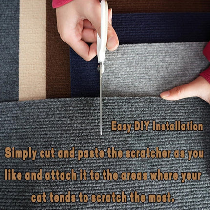 Trimmable Self-Adhesive Cat Scratching Mat DIY Climbing Cat Scratcher, 30 x 100cm, 40 x 100cm, 60 x 100cm - DealBuddy