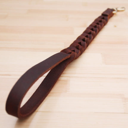 Leather Pet Leash Short Pull Rope Dog Chain, 1.8x50cm - DealBuddy