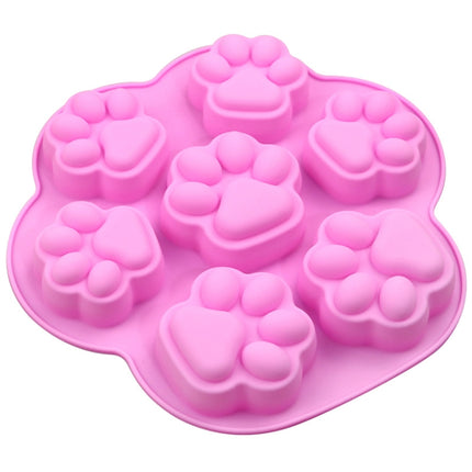 7 Cells Small and Large Cat Paw Silicone Cake Mould Cartoon DIY Handmade Essential Oil Soap Moulds, Pink, Light Blue - DealBuddy