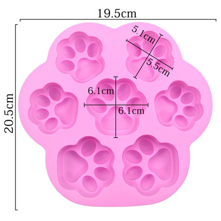 7 Cells Small and Large Cat Paw Silicone Cake Mould Cartoon DIY Handmade Essential Oil Soap Moulds, Pink, Light Blue - DealBuddy