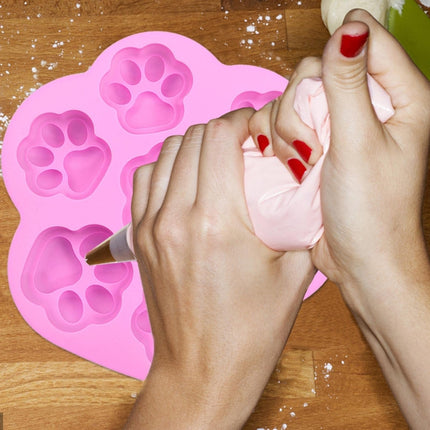 7 Cells Small and Large Cat Paw Silicone Cake Mould Cartoon DIY Handmade Essential Oil Soap Moulds, Pink, Light Blue - DealBuddy