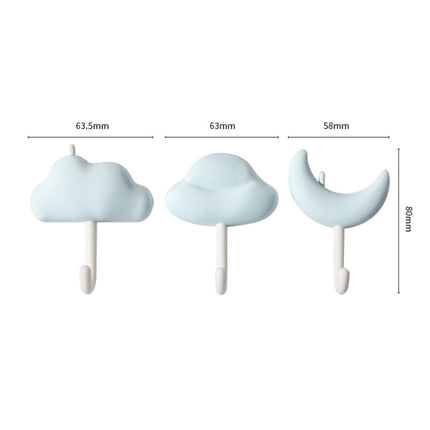 3pcs /Set Household Wall Hanging Hooks Dormitory Non-Marking Punch-Free Adhesive Hooks