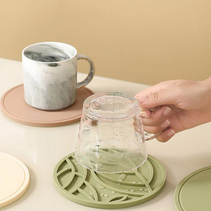 Household Round Heat Insulating Mats Kitchen High Temperature Resistant Silicone Pad, Bowl Pad Brown, Bowl Pad White, Bowl Pad Green, Pot Pad Brown, Pot Pad White, Pot Pad Green - DealBuddy