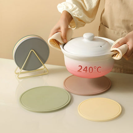 Household Round Heat Insulating Mats Kitchen High Temperature Resistant Silicone Pad, Bowl Pad Brown, Bowl Pad White, Bowl Pad Green, Pot Pad Brown, Pot Pad White, Pot Pad Green - DealBuddy