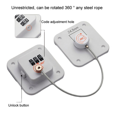 Child Safety Lock No Hole Window Limiter Refrigerator Drawer Cabinet Combination Lock, 3-bit Black, 3-bit White, 2-bit Black, 2-bit White, 2-bit Gray - DealBuddy