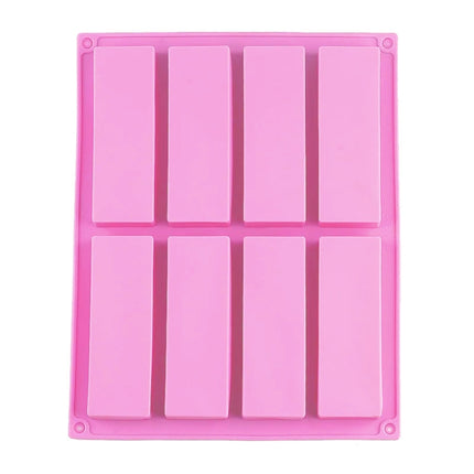 8 Grids Rectangular Silicone Handmade Soap Mould DIY Aromatherapy Mould, Light Blue, Purple, Pink - DealBuddy