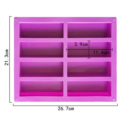 8 Grids Rectangular Silicone Handmade Soap Mould DIY Aromatherapy Mould, Light Blue, Purple, Pink - DealBuddy