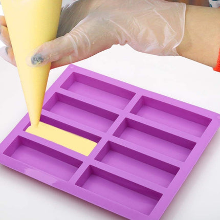 8 Grids Rectangular Silicone Handmade Soap Mould DIY Aromatherapy Mould, Light Blue, Purple, Pink - DealBuddy
