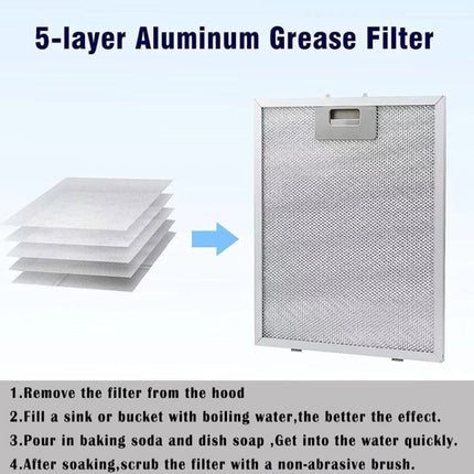 2pcs 10.2 x 12.5 Inch Range Hood Filter 5-Layer Aluminum Mesh Hood Grease Filter