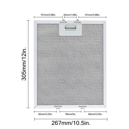 2pcs  W10169961A  Range Hood Filter for Whirlpool, Ikea, Kitchen Aid, Jenn Air 305 x 267 x 9mm