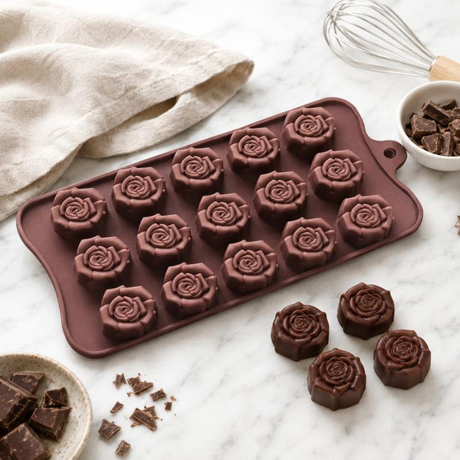 15 Grids Dimensional Rose Chocolate Mould Silicone Handmade Soap Molds - DealBuddy