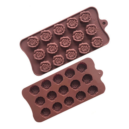 15 Grids Dimensional Rose Chocolate Mould Silicone Handmade Soap Molds - DealBuddy