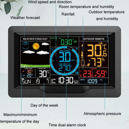 Wireless Weather Station Wind Speed Rain And Wind Direction Detection Weather Forecast Clock - DealBuddy
