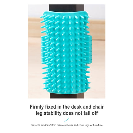 3pcs Pet Table Leg Hair Rubbing Massage Brush Cat Scratcher, Mint Green, Grey, Orange - DealBuddy