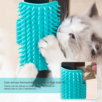 3pcs Pet Table Leg Hair Rubbing Massage Brush Cat Scratcher, Mint Green, Grey, Orange - DealBuddy