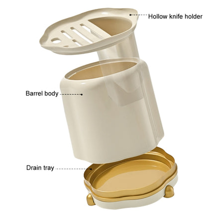 Kitchen Rotating Knife Rack Multi-functional Cutlery Shelf Home All-in-One Chopsticks Storage Rack - DealBuddy