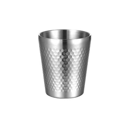 304 Stainless Steel Hammer Mug Thickened Double-Layer Restaurant Tea Cups, 175ml, 260ml, 300ml, 350ml, 450ml - DealBuddy