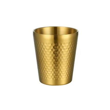 304 Stainless Steel Hammer Mug Thickened Double-Layer Restaurant Tea Cups, 175ml, 260ml, 300ml, 350ml, 450ml - DealBuddy