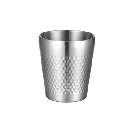 304 Stainless Steel Hammer Mug Thickened Double-Layer Restaurant Tea Cups, 175ml, 260ml, 300ml, 350ml, 450ml - DealBuddy