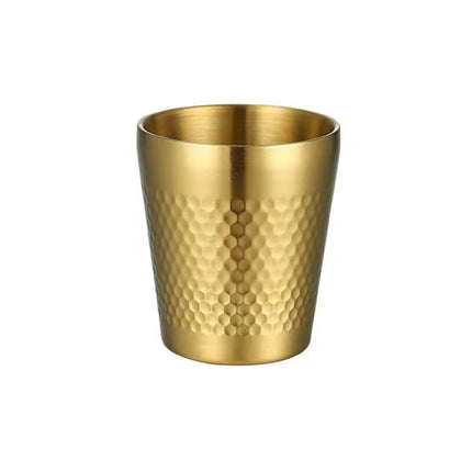 304 Stainless Steel Hammer Mug Thickened Double-Layer Restaurant Tea Cups, 175ml, 260ml, 300ml, 350ml, 450ml - DealBuddy