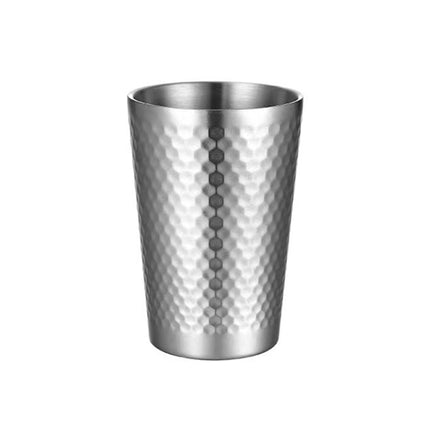 304 Stainless Steel Hammer Mug Thickened Double-Layer Restaurant Tea Cups, 175ml, 260ml, 300ml, 350ml, 450ml - DealBuddy