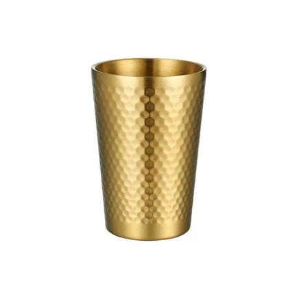 304 Stainless Steel Hammer Mug Thickened Double-Layer Restaurant Tea Cups, 175ml, 260ml, 300ml, 350ml, 450ml - DealBuddy