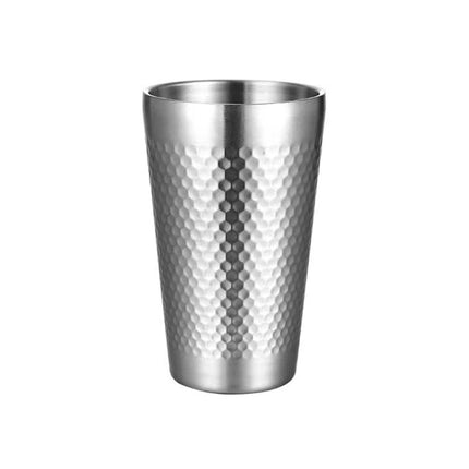 304 Stainless Steel Hammer Mug Thickened Double-Layer Restaurant Tea Cups, 175ml, 260ml, 300ml, 350ml, 450ml - DealBuddy