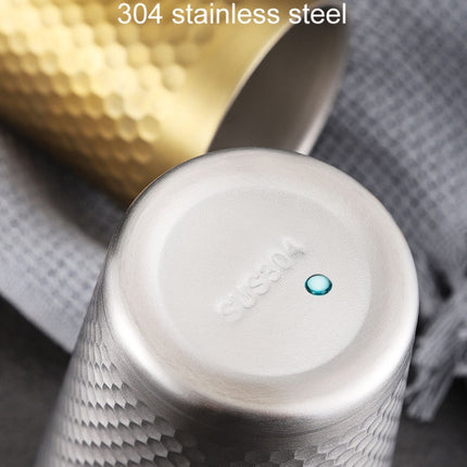304 Stainless Steel Hammer Mug Thickened Double-Layer Restaurant Tea Cups, 175ml, 260ml, 300ml, 350ml, 450ml - DealBuddy
