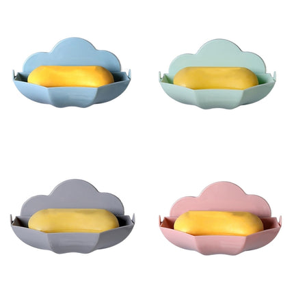 Cloud-shaped Soap Box Drain-free Wall-mounted Cute Soap Rack
