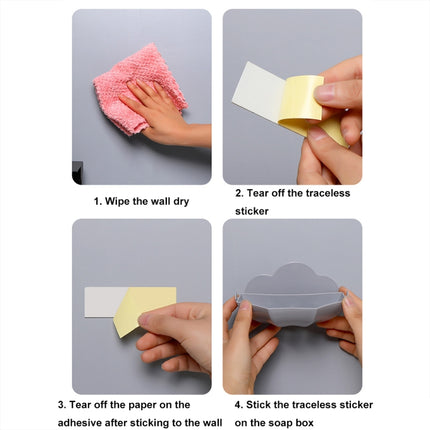 Cloud-shaped Soap Box Drain-free Wall-mounted Cute Soap Rack