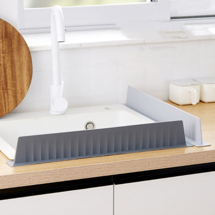 Silicone Kitchen Sink Splash Guard Countertop Water Blocking Splashback, White, Light Gray, Deep Gray - DealBuddy