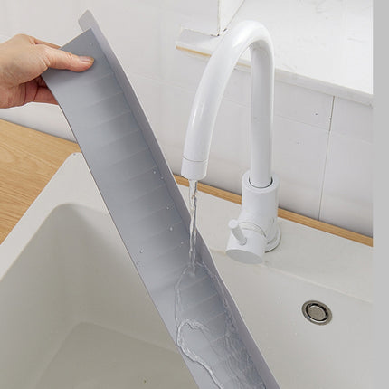 Silicone Kitchen Sink Splash Guard Countertop Water Blocking Splashback, White, Light Gray, Deep Gray - DealBuddy