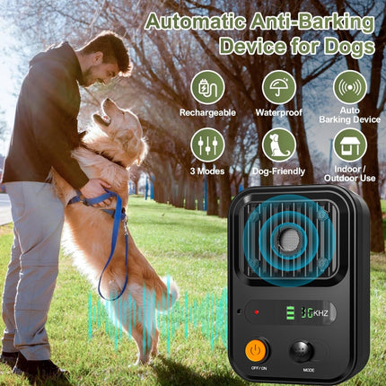 UltrasonicAnti Barking Devices Color Screen Auto Dog Bark Deterrent Devices with 3 Levels, Black, Green - DealBuddy