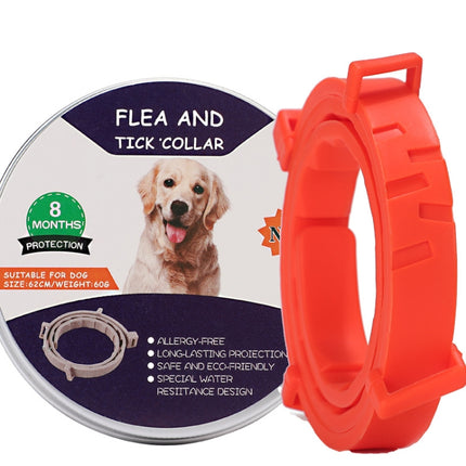 Flea and Tick Collar for Dogs Cats With Aluminum Case, 72cm Gray, 72cm Orange, 72cm Blue, 38cm Orange, 38cm Pink, 38cm Blue - DealBuddy