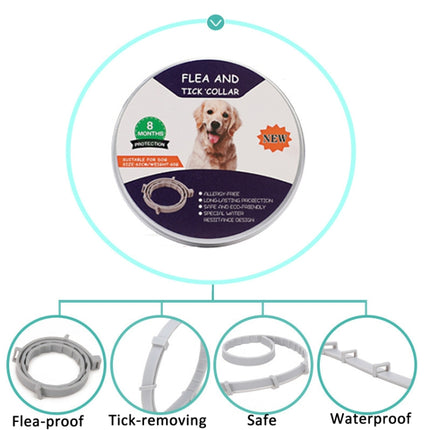 Flea and Tick Collar for Dogs Cats With Aluminum Case, 72cm Gray, 72cm Orange, 72cm Blue, 38cm Orange, 38cm Pink, 38cm Blue - DealBuddy