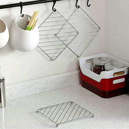 Stainless Steel Electroplating Kitchen Thickened Pot Rack Household Heat Insulating Mat Anti-Scald Dish Mat, Square, Circular - DealBuddy