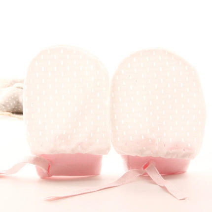 Newborn Baby Anti-Scratching Mesh Mittens Summer Breathable Elastic Lacing Adjustable Gloves