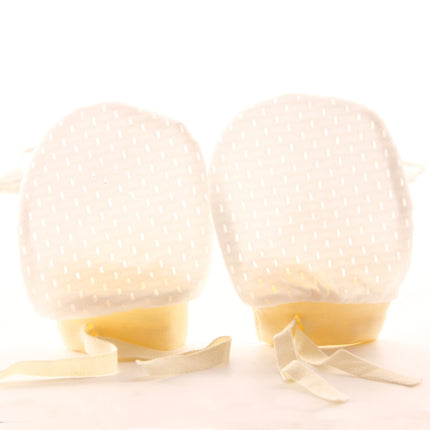Newborn Baby Anti-Scratching Mesh Mittens Summer Breathable Elastic Lacing Adjustable Gloves