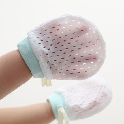 Newborn Baby Anti-Scratching Mesh Mittens Summer Breathable Elastic Lacing Adjustable Gloves