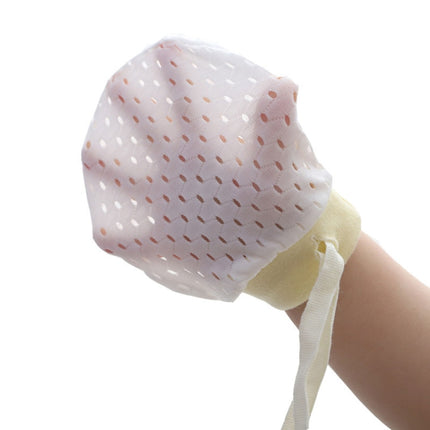 Newborn Baby Anti-Scratching Mesh Mittens Summer Breathable Elastic Lacing Adjustable Gloves