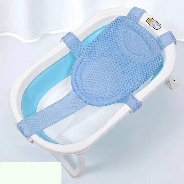 Baby Bath Tub Bathing Support Net Stand Newborn Non-Slip Suspended Shower Mat, 5 Buckle Blue, 5 Buckle Pink, 5 Buckle Green, T-type Blue, T-type Pink, T-type Green - DealBuddy