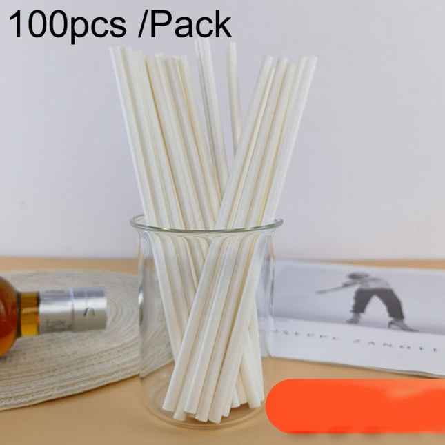 100pcs /Pack 6x197mm Disposable Paper Straws Biodegradable Party Drinking Straws Dessert Table Decoration Prop, White, Black, Kraft Paper - DealBuddy