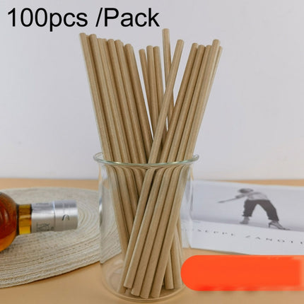 100pcs /Pack 6x197mm Disposable Paper Straws Biodegradable Party Drinking Straws Dessert Table Decoration Prop, White, Black, Kraft Paper - DealBuddy