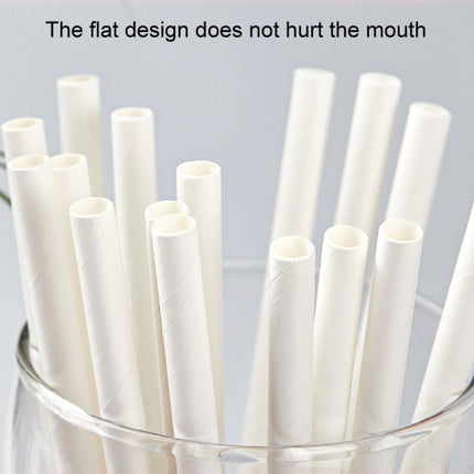100pcs /Pack 6x197mm Disposable Paper Straws Biodegradable Party Drinking Straws Dessert Table Decoration Prop, White, Black, Kraft Paper - DealBuddy