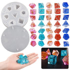 Silicone Dice Resin Molds with 7 Standard Polyhedral Stereoscopic Dice Cavities