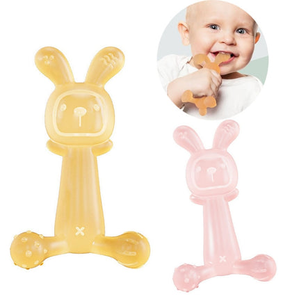 Bunny Baby Teether BPA Free Food-Grade Silicone Teether Infant Teething Stick Anti-Eating Hand