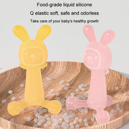 Bunny Baby Teether BPA Free Food-Grade Silicone Teether Infant Teething Stick Anti-Eating Hand