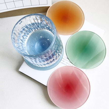 9.5cm Colorful Gradient Acrylic Coaster Thickened Heat Resistant Translucent Sunset Cup Pad - DealBuddy