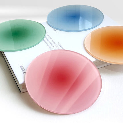 9.5cm Colorful Gradient Acrylic Coaster Thickened Heat Resistant Translucent Sunset Cup Pad - DealBuddy