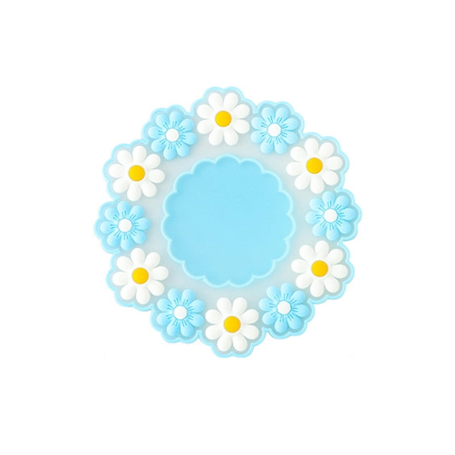 Household High Temperature Resistant Daisy Coasters Kitchen Tabletop Insulation Mat, Blue Small, Pink Large, Blue Large - DealBuddy
